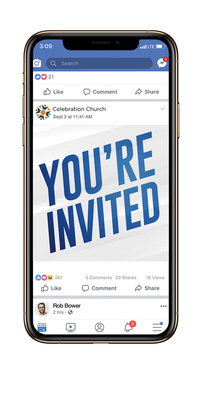 Social Ads, You're Invited, Invited Blue Streaks