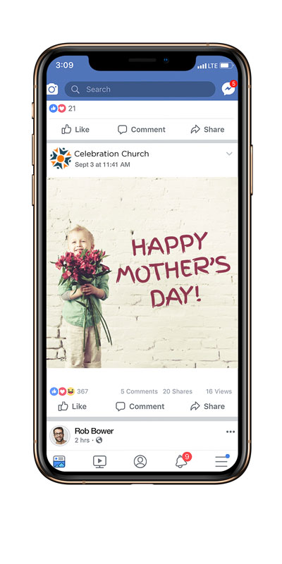 Social Ads, Mother's Day, Boy and Flowers Online