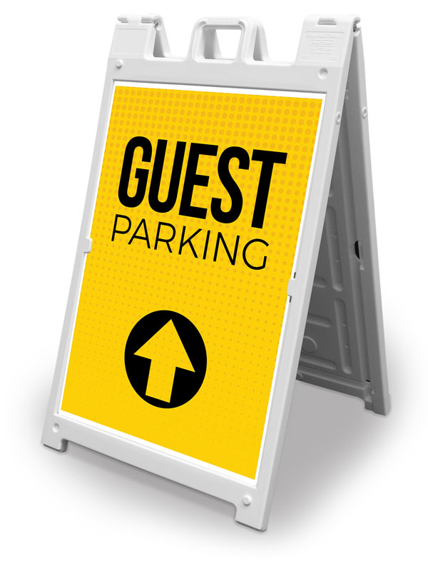 Banners, Directional, Yellow Dots Guest Parking, 2' x 3'