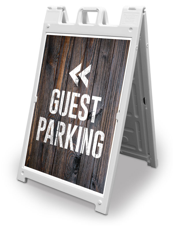 Banners, Directional, Dark Wood Guest Parking, 2' x 3'