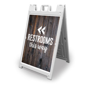 Dark Wood Restrooms 2' x 3' Street Sign Banners