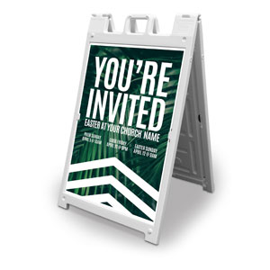 Chevron Palm Invited 2' x 3' Street Sign Banners
