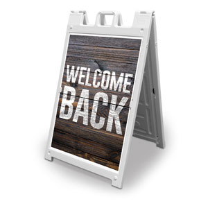 Dark Wood Welcome Back 2' x 3' Street Sign Banners