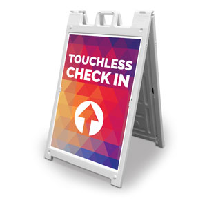 Geometric Bold Touchless Check In 2' x 3' Street Sign Banners