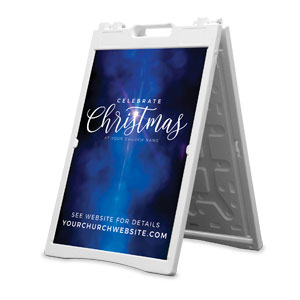 Celebrate Christmas Blue Sparkle 2' x 3' Street Sign Banners