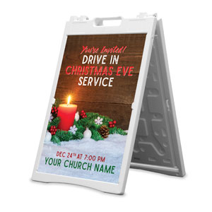 Drive In Christmas Candle 2' x 3' Street Sign Banners