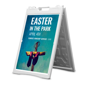 Easter In Park Blue 2' x 3' Street Sign Banners