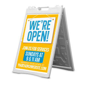We're Open Sign 2' x 3' Street Sign Banners