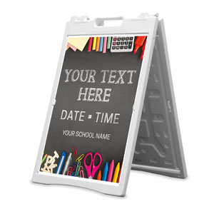 School Supplies Your Text 2' x 3' Street Sign Banners