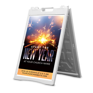 New Year Sparkler 2' x 3' Street Sign Banners