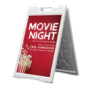 Movie Night Popcorn 2' x 3' Street Sign Banners