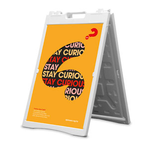 Alpha Stay Curious Orange 2' x 3' Street Sign Banners