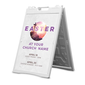 Circle Easter Cross 2' x 3' Street Sign Banners