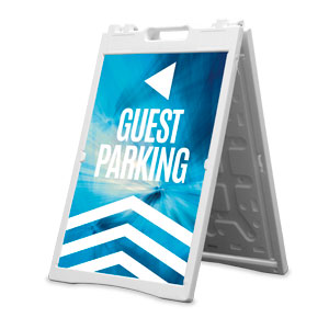 Chevron Blue Guest Parking 2' x 3' Street Sign Banners