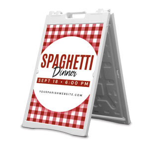 Spaghetti Dinner Plate 2' x 3' Street Sign Banners
