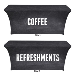 Slate Coffee Refreshments Stretch Table Covers