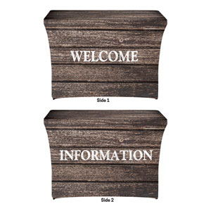 Rustic Charm Welcome Information Stretch Table Covers