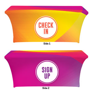 Curved Colors Sign Up Check In Stretch Table Covers