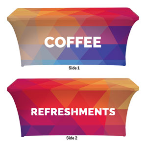 Geometric Bold Coffee Refreshments Stretch Table Covers