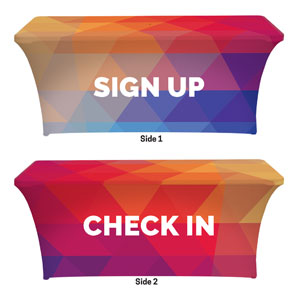 Geometric Bold SIgn Up Check In Stretch Table Covers