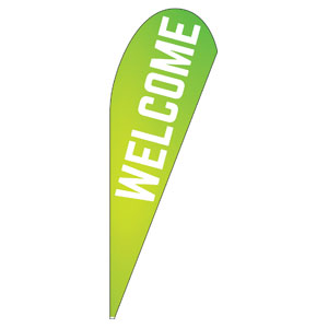 Welcome Lime Green Teardrop Flag Banners
