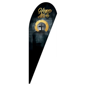 Hope Is Alive Gold Teardrop Flag Banners