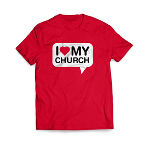 I Love My Church Large Apparel