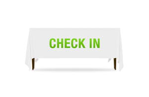 Block Letter Check In 6'  Table Throws