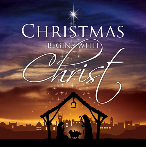 Banners, Christmas, Christmas Begins Christ, 3' x 3'