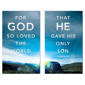 For God So Loved Pair 3 x 5 Vinyl Banner