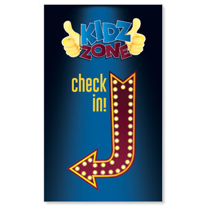 Marquee Check In 3 x 5 Vinyl Banner