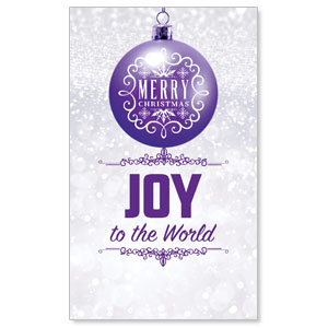 Silver Snow Joy Ornament 3 x 5 Vinyl Banner