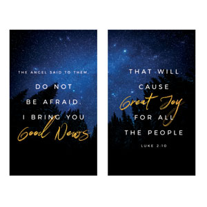 Night Sky Gold Script Luke 2 3 x 5 Vinyl Banner