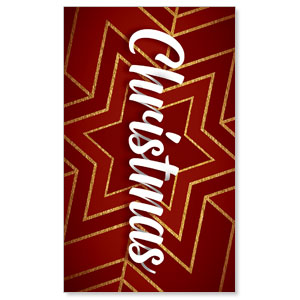 Red and Gold Snowflake 3 x 5 Vinyl Banner