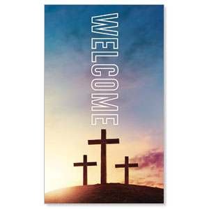 Easter Hope Outline Welcome 3 x 5 Vinyl Banner