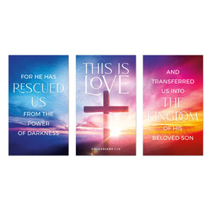 Love Easter Colors Triptych 3 x 5 Vinyl Banner
