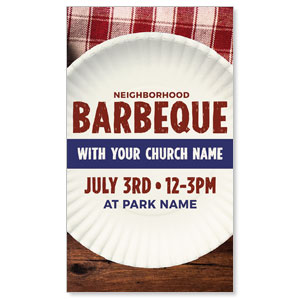 Barbeque Plate 3 x 5 Vinyl Banner
