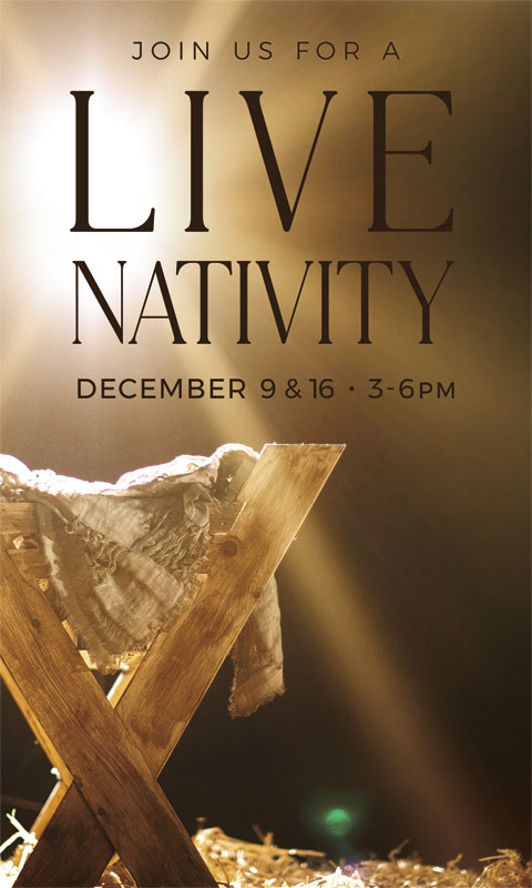 Banners, Christmas, Live Nativity Manger, 3 x 5
