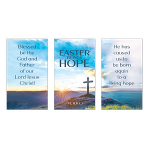 Sunrise Easter Brings Hope Triptych 3 x 5 Vinyl Banner