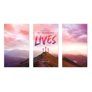 Easter Sunrise Events Crosses Triptych 3 x 5 Vinyl Banner