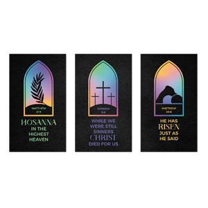 Easter Window Icons Triptych 3 x 5 Vinyl Banner