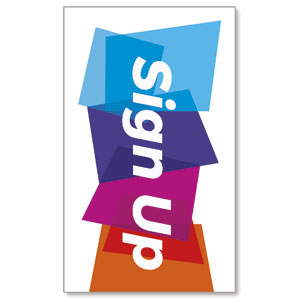 Vibrant Shapes Sign Up 3 x 5 Vinyl Banner
