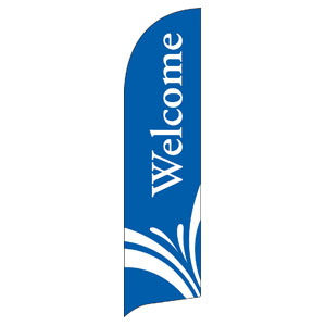 Welcome Blue Flag Banner Flag Banner