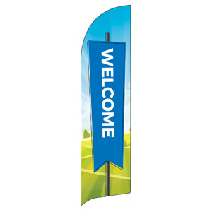 Bright Meadow Welcome Flag Banner