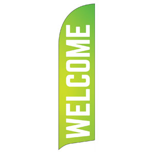 Welcome Lime Green Flag Banner