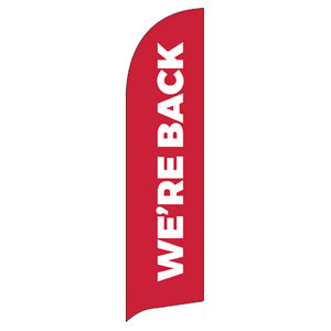 Red We're Back Flag Banner