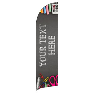 School Supplies Your Text Flag Banner