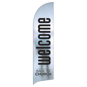 Back to Church Welcomes You Logo Flag Banner