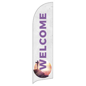 Circle Easter Cross Flag Banner