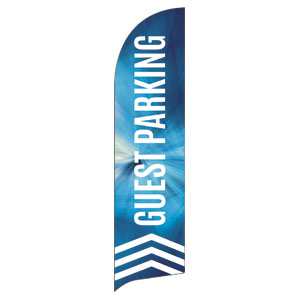 Chevron Blue Guest Parking Flag Banner